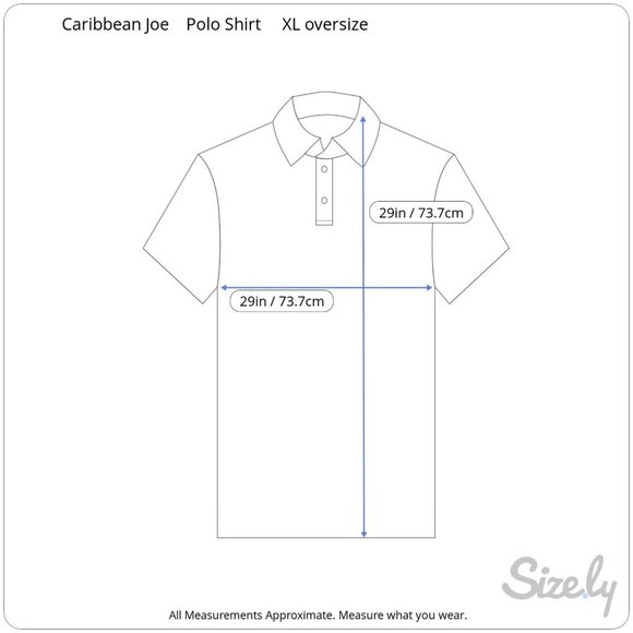 Caribbean Joe Men Hawaiian Polo shirt floral pit to pit 29 XL vintage tropical - Picture 2 of 8